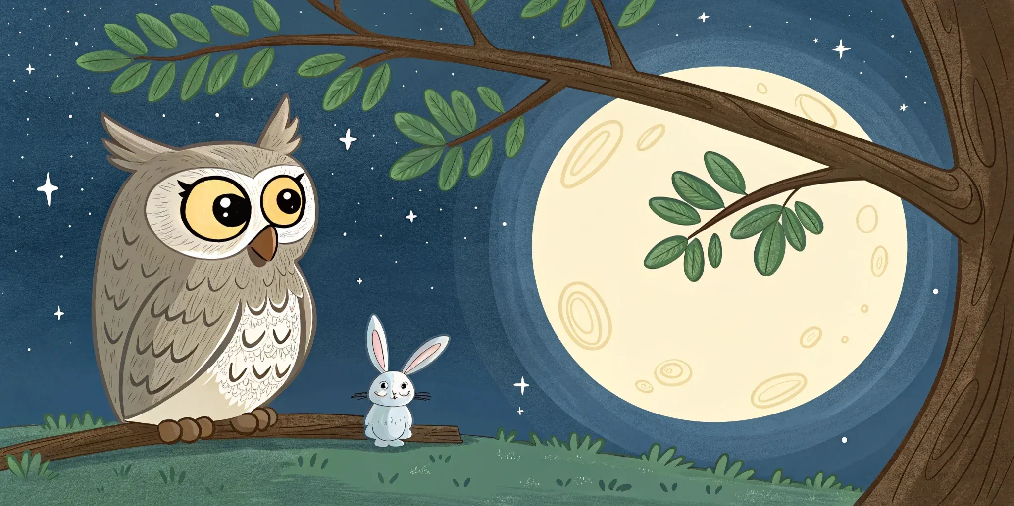 A wise owl watching over dreams