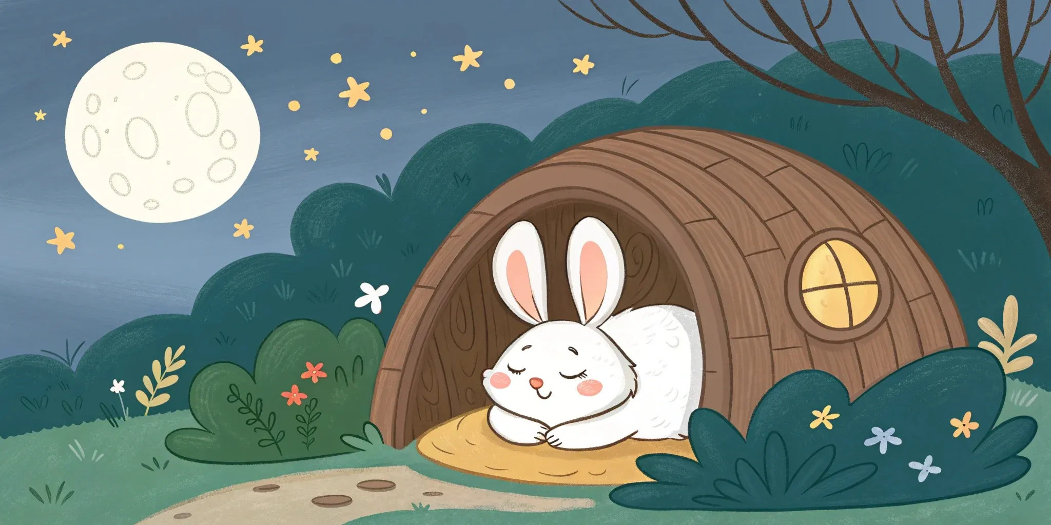 Cuddle sleeping peacefully in his burrow