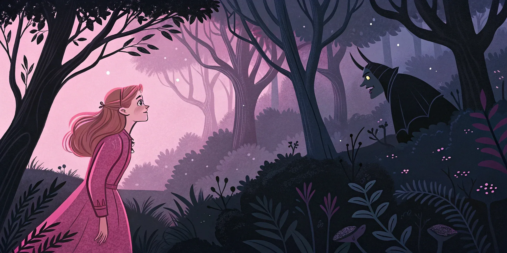 Celeste facing the Shadow Warden in the Dark Thicket